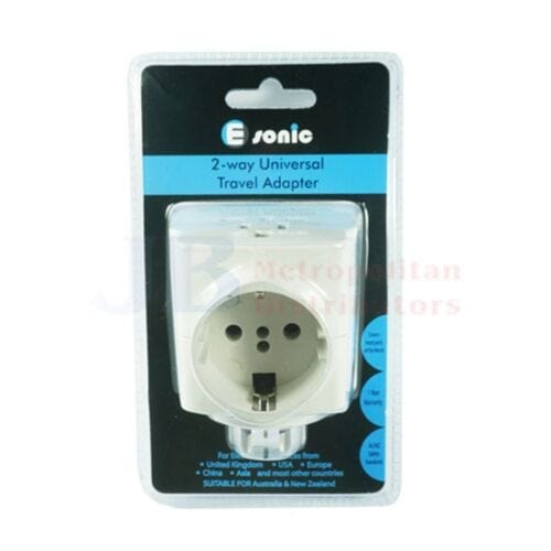 Essentials At Home Individual 2 Way Universal Travel Adapter 9348769002509 JBM10054 2 Way Universal Travel Adapter