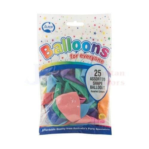 Essentials At Home Individual Balloons Assorted (25 Pack) 9310720032733 JBM3702 Balloons Assorted (25 Pack)