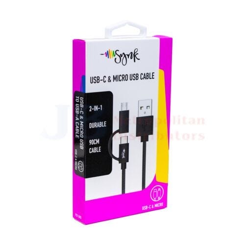 Synk Individual 2-In-1 Synk Usb-C & Micro Usb Cable 9321670020237 JBM10089 2-In-1 Synk Usb-C & Micro Usb Cable