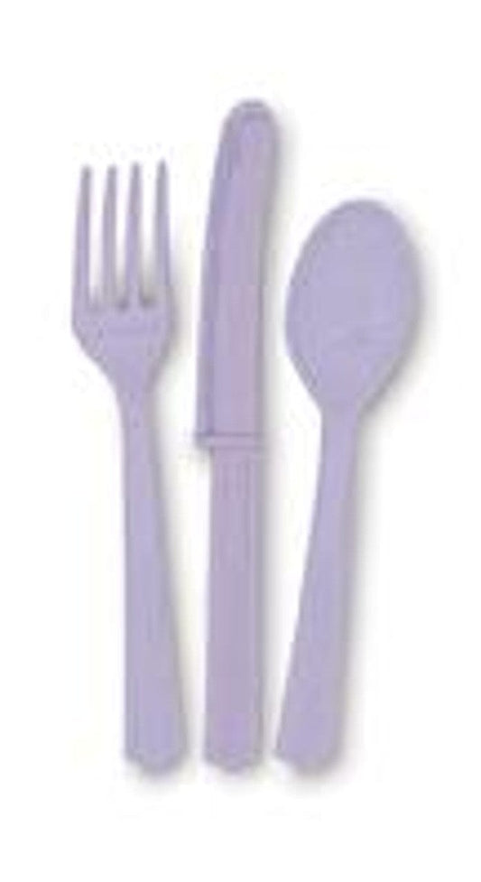 Assorted Cutlery - Lavender (24 Pieces of Cutlery)