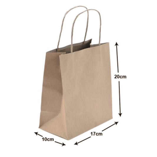 Brown Paper Bag Small height: 20cm width: 17cm depth: 10cm