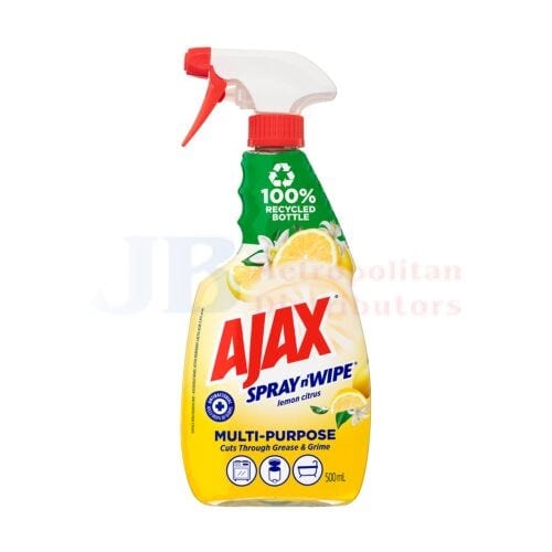 Ajax Individual Ajax Spray N Wipe Lemon 500ml 9300632074112 JBM3060 Ajax Spray N Wipe Lemon 500ml