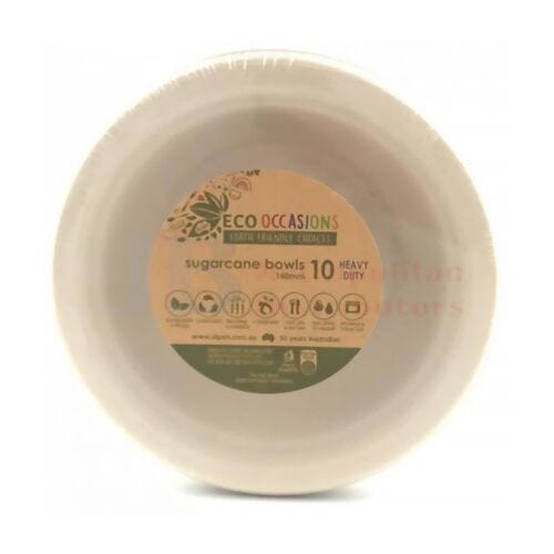 Alpen Individual Alpen Sugarcane Bowl Natural 16cm (10 Pack) 9310720403038 JBM400303 Alpen Sugarcane Bowl Natural 16cm (10 Pack)