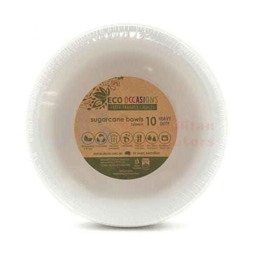 Alpen Individual Alpen Sugarcane Bowl White 16cm (10 Pack) 9310720403533 JBM400353 Alpen Sugarcane Bowl White 16cm (10 Pack)