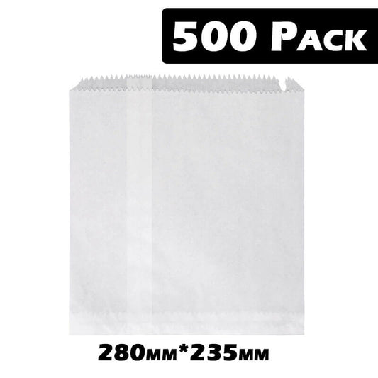 Essentials At Home Individual 4f White Bags (500 bags - 280mm x 235mm) BF601887 4f White Bags (500 bags - 280mm x 235mm)