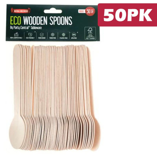 Essentials At Home Individual Wooden Table Spoons (50 Pieces) BF6165277 Wooden Table Spoons (50 Pieces)