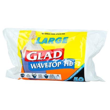 Glad Glad Bags Kitchen Tidy Large Wave Top Roll 50 pack Glad Bags Kitchen Tidy Large Wave Top Roll 50 pack