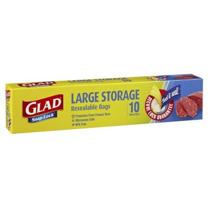 Glad Glad Bags Snap Lock Storage Large 10 pack Glad Bags Snap Lock Storage Large 10 pack