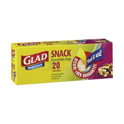 Glad Individual Glad Snaplock Snack (20 Pack) 9310050010067 JBMGSLSS Glad Snaplock Snack (20 Pack)