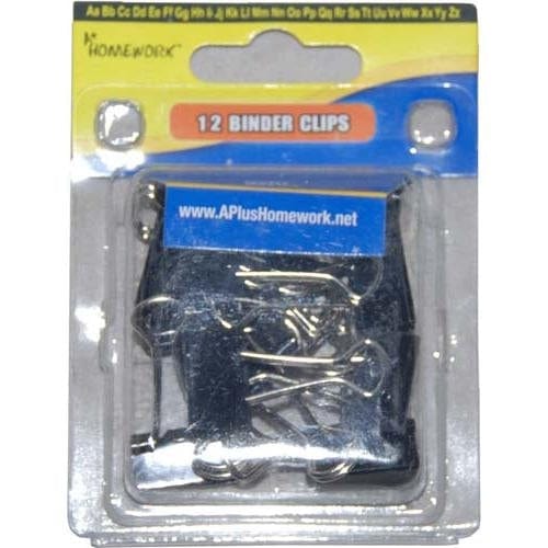 Homework Individual Binder Clips 12 Pack BF6041465 Binder Clips 12 Pack
