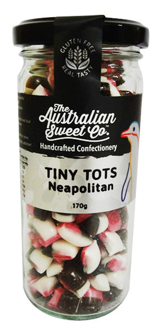 Tiny Tots Individual Tiny Tots - Neopolitan (170g Jar) 9317059002451 TPFS10367 Tiny Tots - Neopolitan (170g Jar)